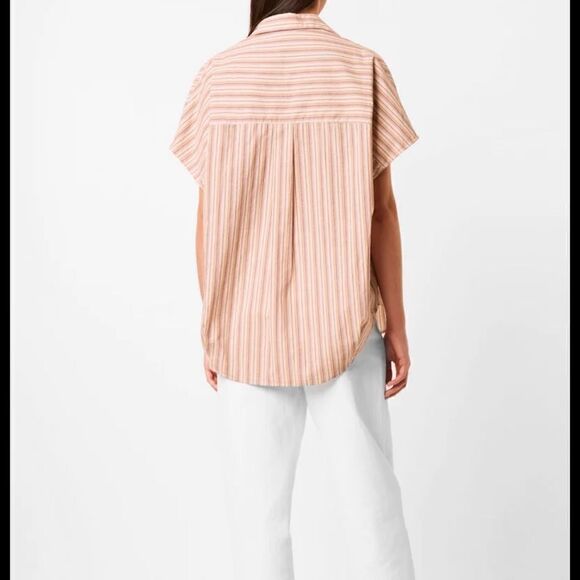 French Connection Oversized Stripe Popover Sleeveless Shirt, NWT - Picture 2 of 11